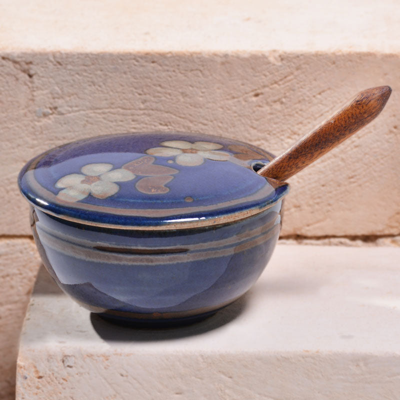 Sugar or Salt Pot With Teak-wood Spoon