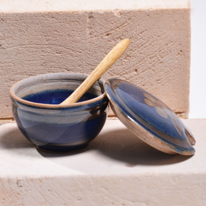 Sugar or Salt Pot With Teak-wood Spoon