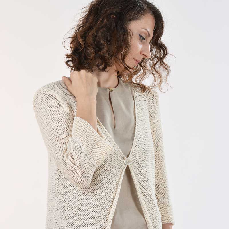 Trinidad Organic Cotton Hand Knit Cardigan