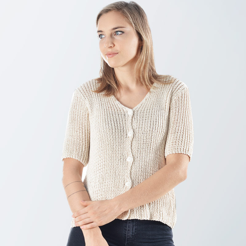 Sally Organic Cotton Hand Knit Jacket