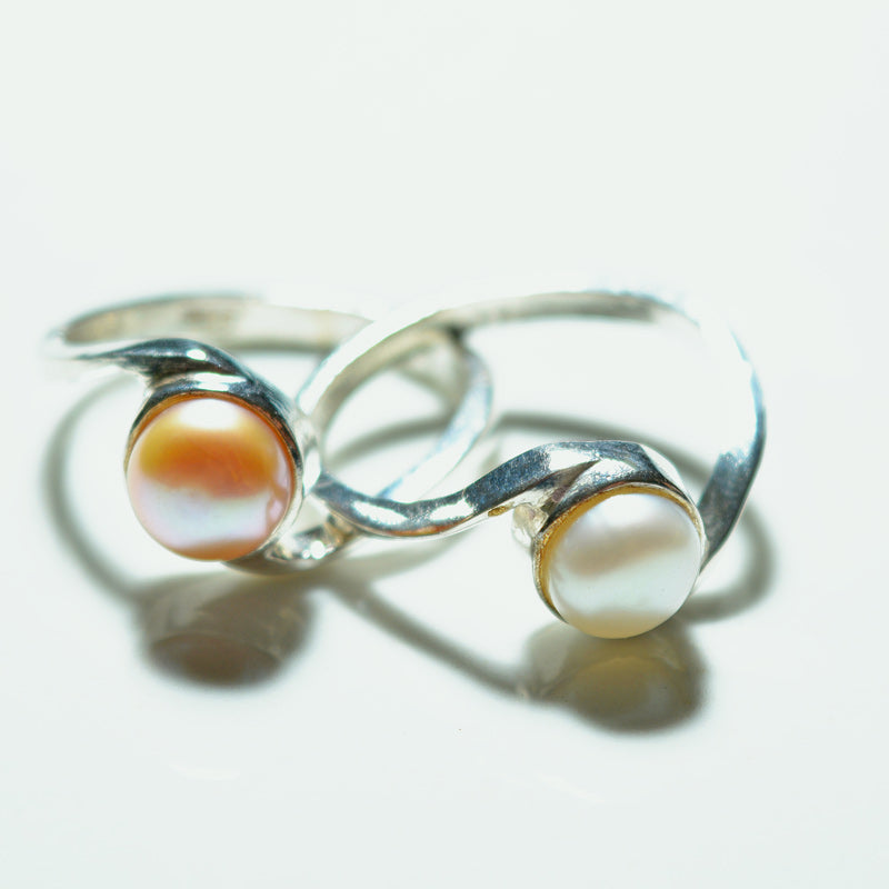 Spiral Pearl Ring