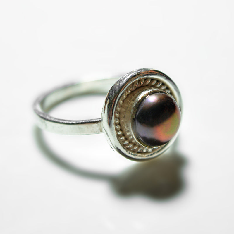 Big Silver Gemstone Ring