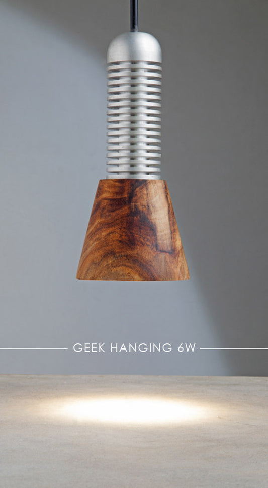 Geek Wood and Metal Hanging Lamp