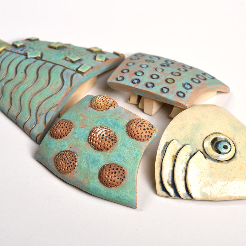 The 3 Fishes ceramic mural - Set of 3