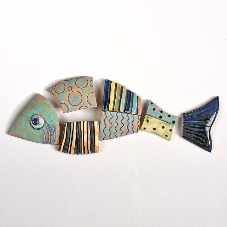 The 3 Fishes ceramic mural - Set of 3