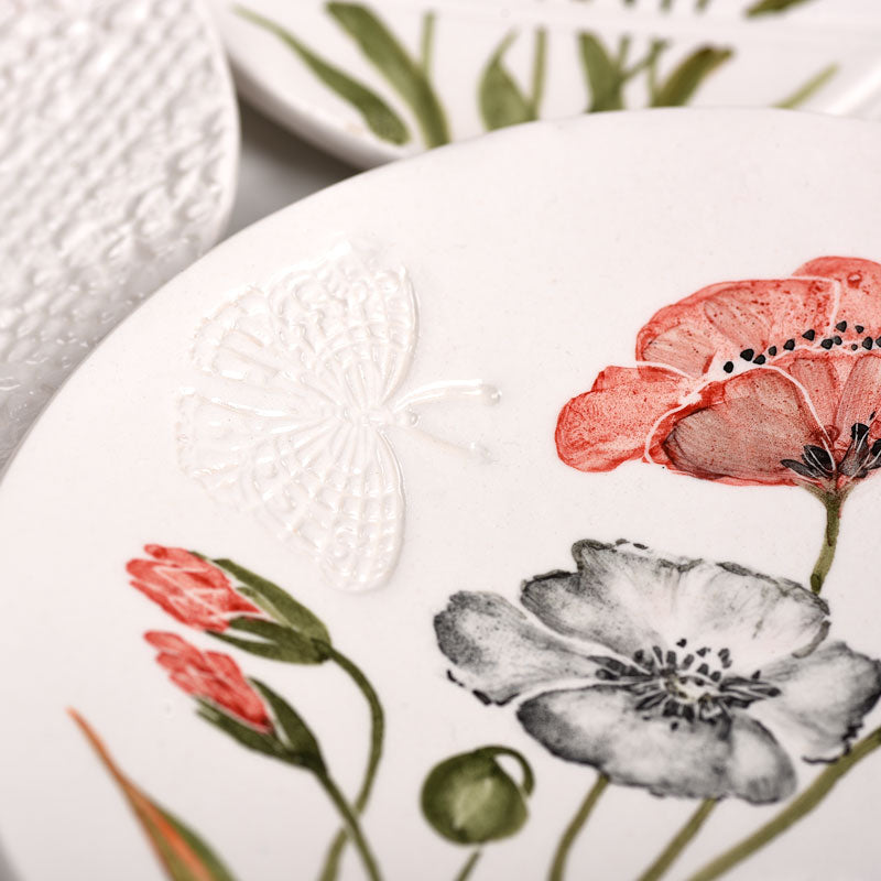 Anna's Poppy wall plate - set of 3