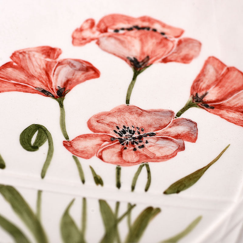 Anna's Poppy wall plate - set of 3