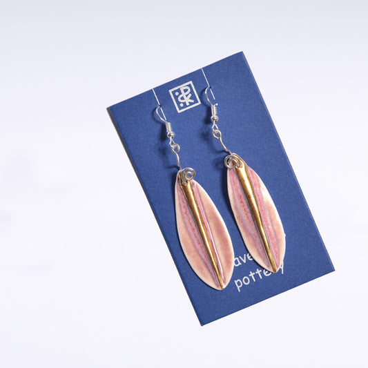 Pink Leaf Earring