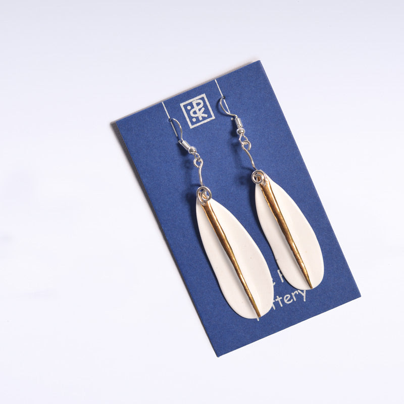 White Leaf Earring