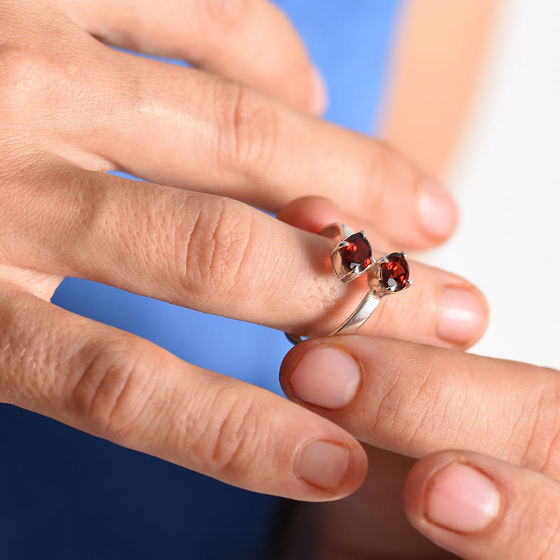 Twin stoned ring-Garnet