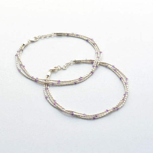 Silver And Stone Anklet