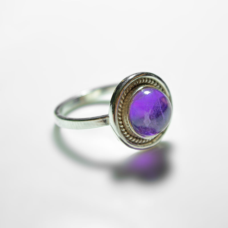 Big Silver Gemstone Ring