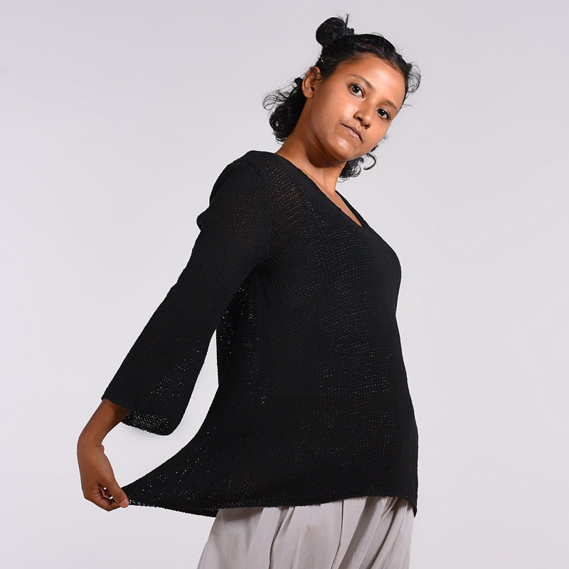 Flirty Organic Cotton Hand Knit Top