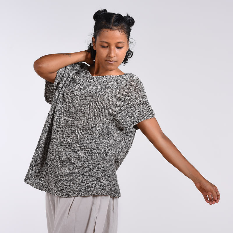 Meca Organic Cotton Hand Knit Poncho