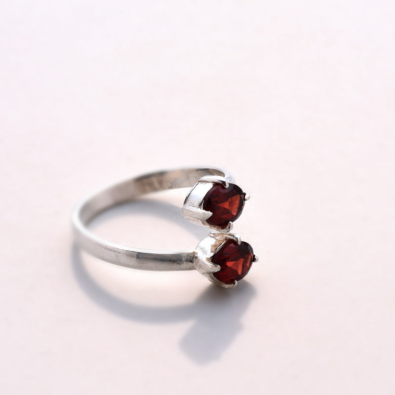 Twin stoned ring-Garnet