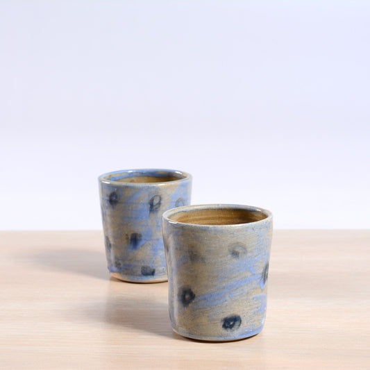 Tumblers M - Blue with Black Spots - Set of 2