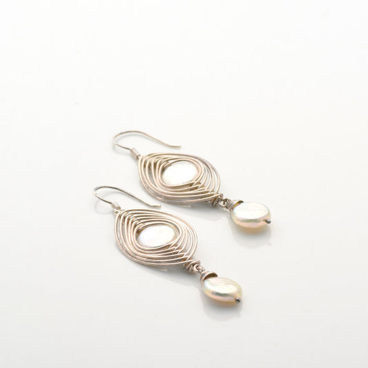 Pearl And Silver Entwined Earring