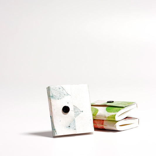 Painted Leaves Mini Note Book with Button